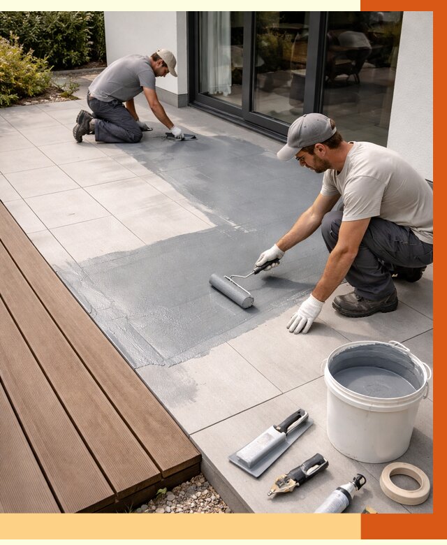 Гидроизоляция террасы в Белове под ключ от 8144 руб./м² | ТепломастерБлв