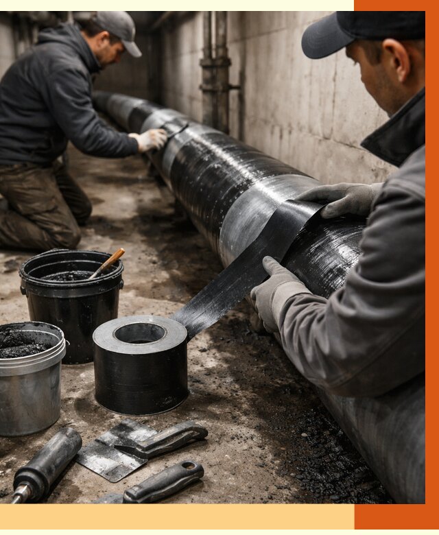 Гидроизоляция труб в Белове от 2715 руб. — профессиональная герметизация | ТепломастерБлв