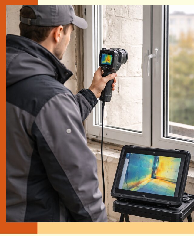 Тепловизионное обследование дома в Белове для выявления утечек тепла