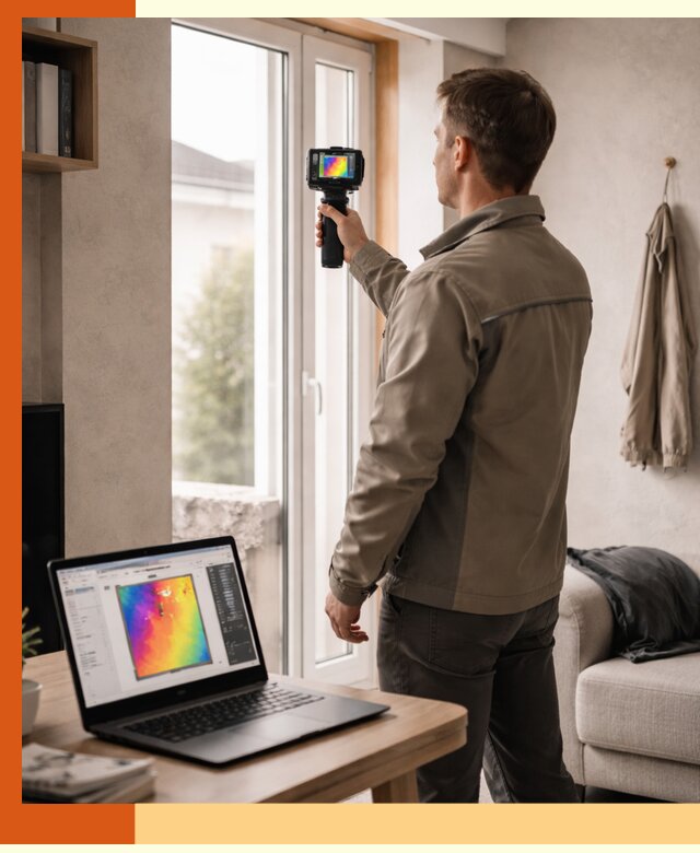 Тепловизионное обследование квартиры в Белове для поиска утечек тепла