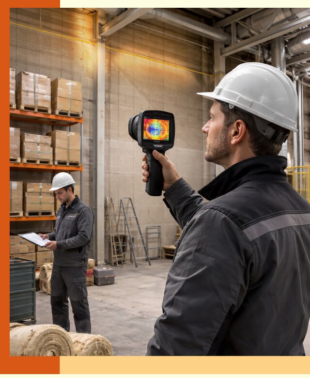 Тепловизионное обследование склада и выявление утечек в Белове