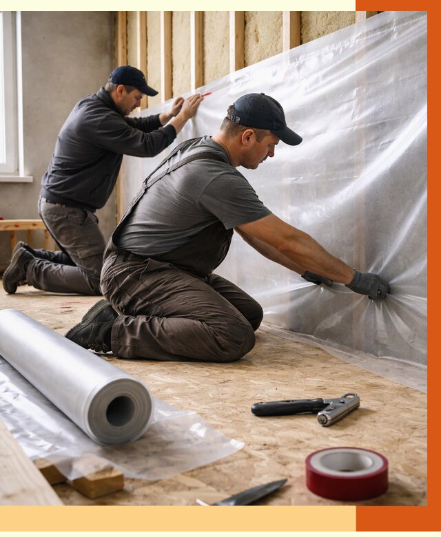 Монтаж пароизоляции в Белове от 2715 руб. — установка и укладка под ключ | ТепломастерБлв