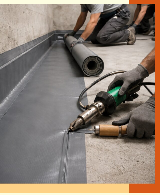 Монтаж гидроизоляционной мембраны в Белове от 1080 руб/м2 | ТепломастерБлв