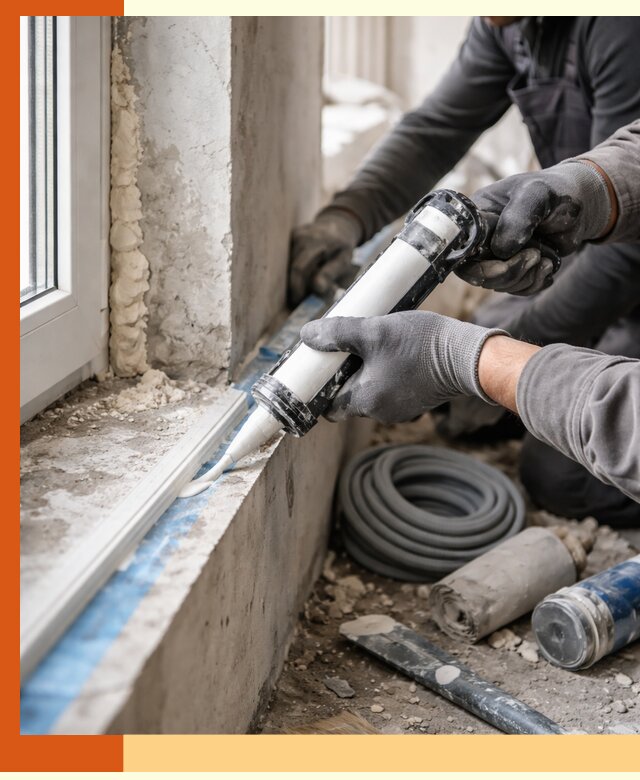 Герметизация стыков и примыканий зданий в Белове