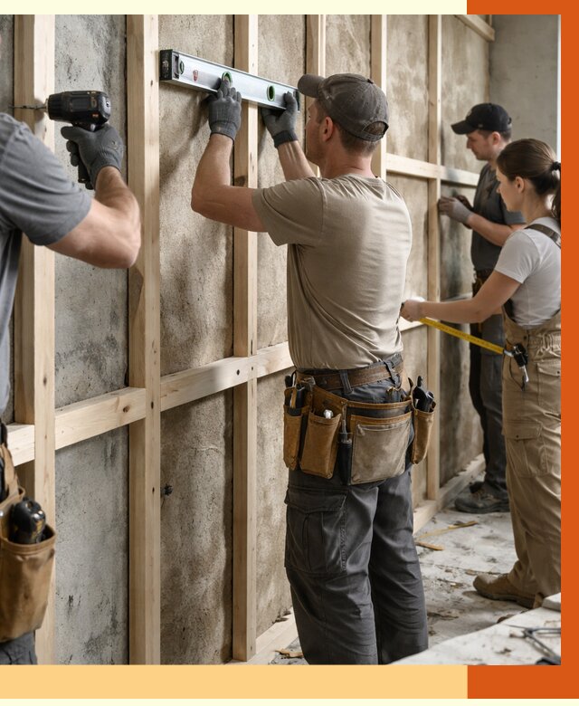 Монтаж обрешетки под утепление в Белове от 1249 руб/м² | Заказать у ТепломастерБлв