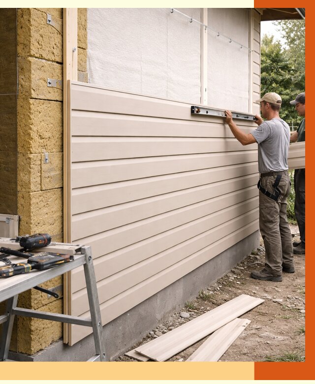 Монтаж сайдинга после утепления в Белове от 2009 руб. — обшивка и облицовка | ТепломастерБлв